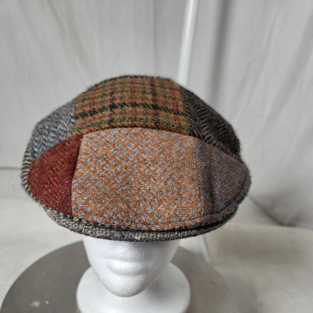 Vintage L.L.Bean Hanna hat patchwork wool cap with plaid and checkered patterns